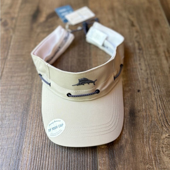 Tommy Bahama Other - Tommy Bahama Marlin Visor Hat Cap Adjustable Beige/Blue Fishing Rope Sweatband